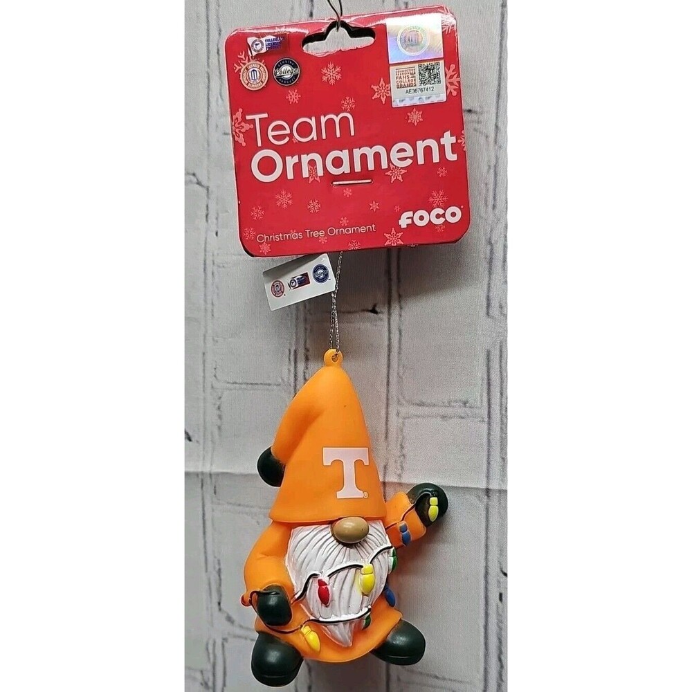 Texas Longhorn Mini Vinyl Gnome Holding Light String Christmas Ornament